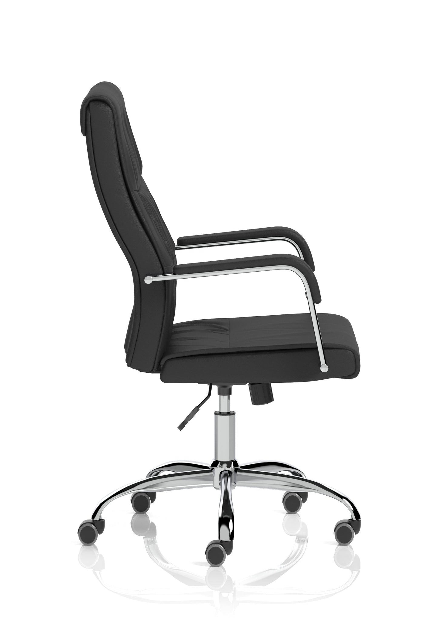 Carter High Back Black Leather Executive Office Chair with Arms