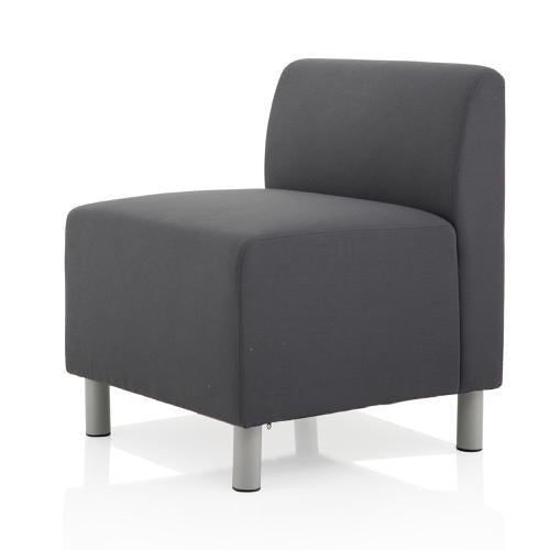 Melia Straight Back Sofa Grey Fabric