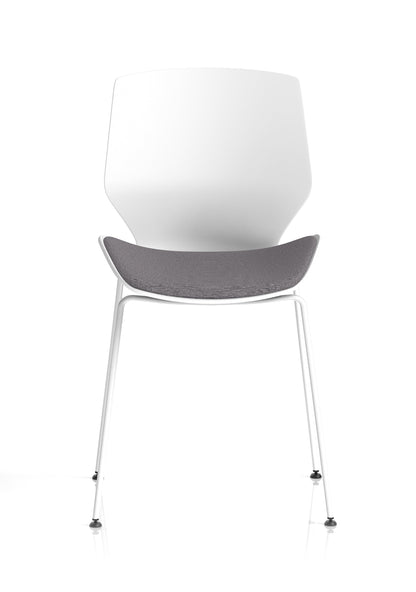 Florence White Frame Fabric Seat Visitor Chair