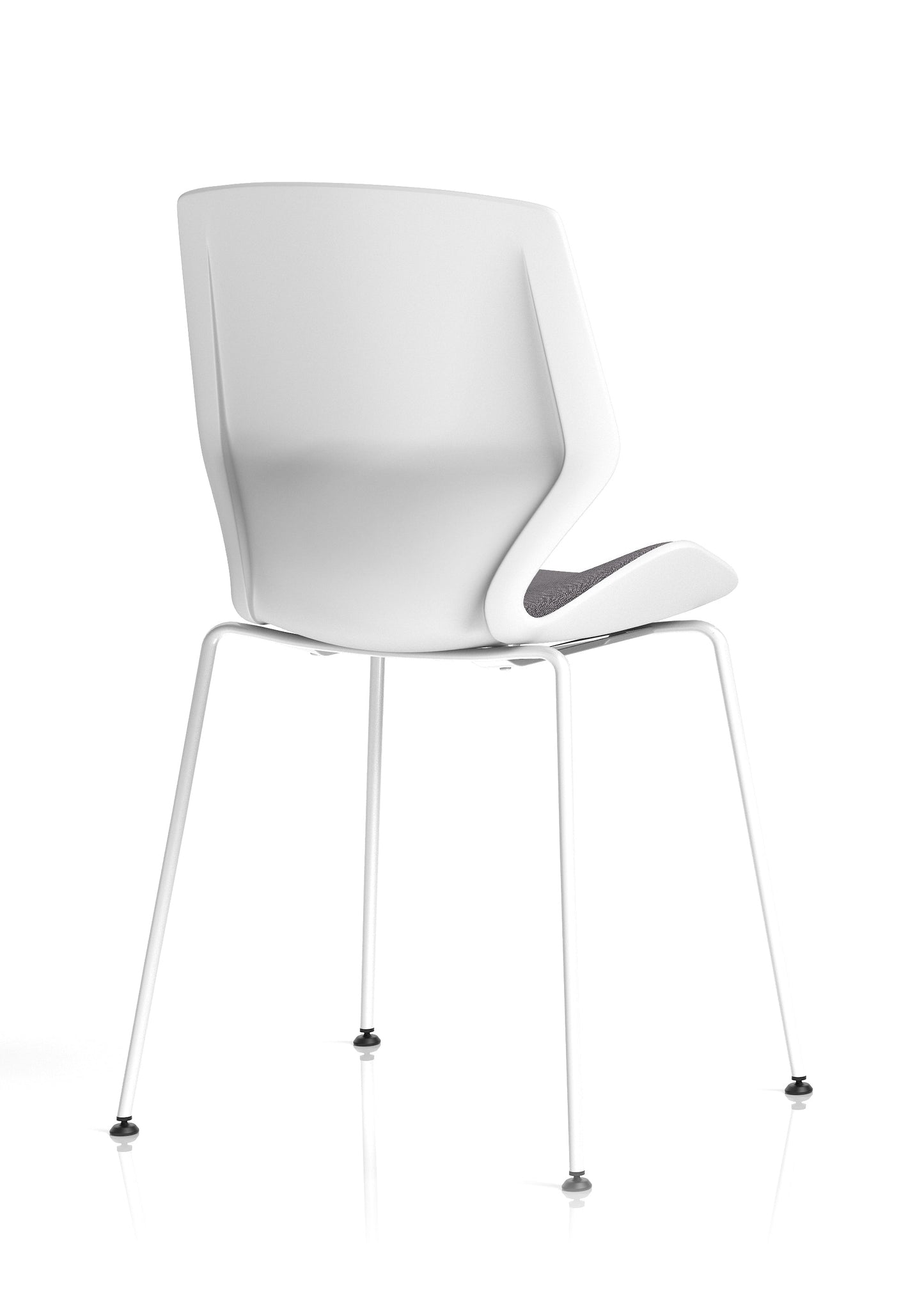 Florence White Frame Fabric Seat Visitor Chair