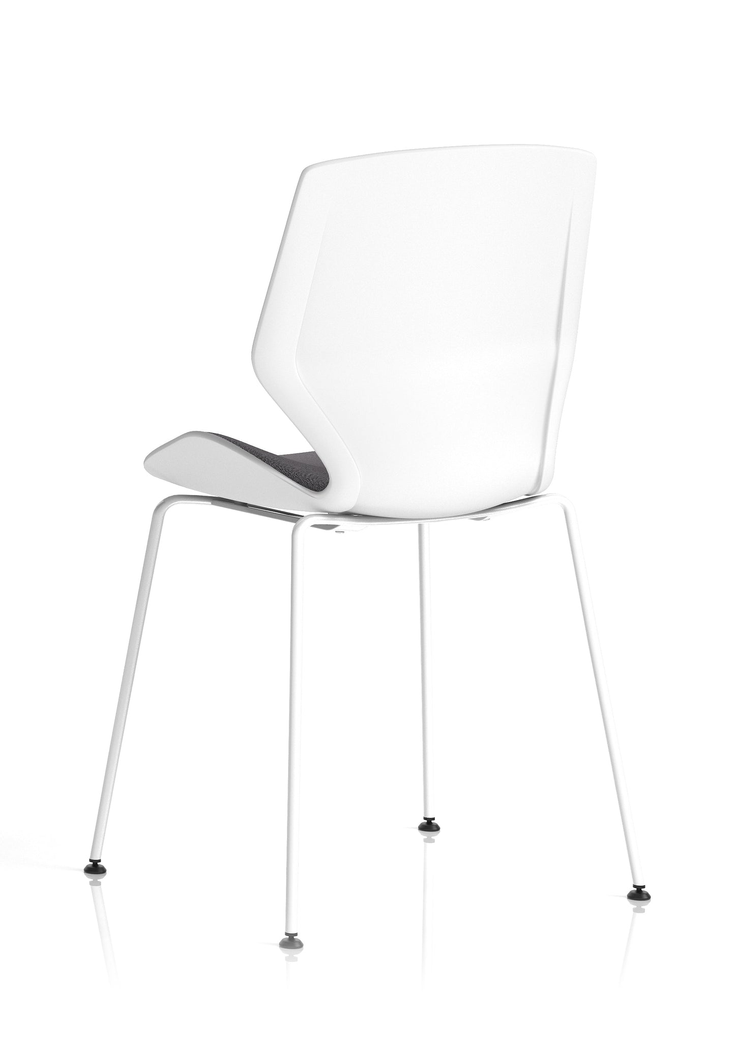 Florence White Frame Fabric Seat Visitor Chair