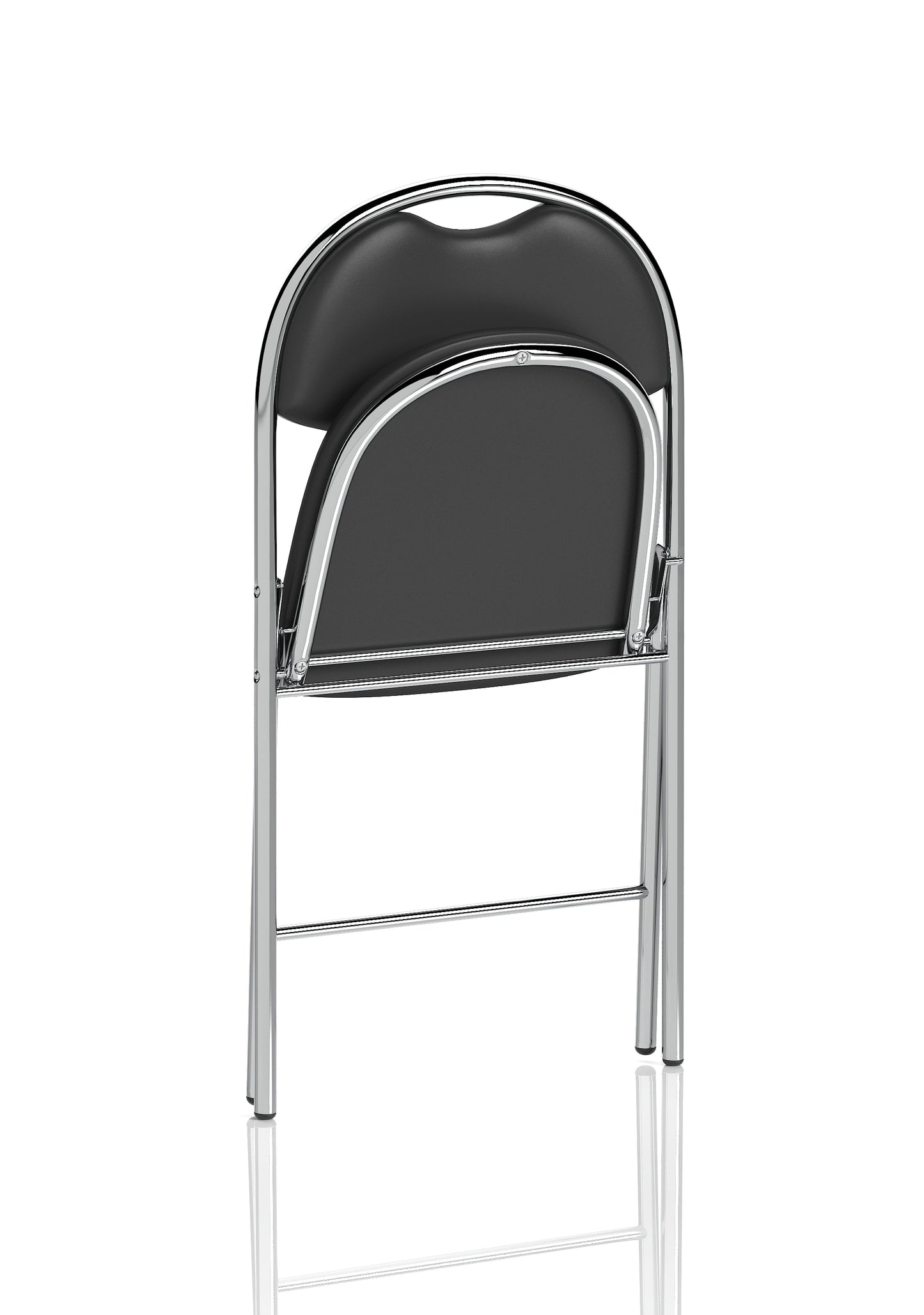 Milan High Back Black Vinyl Chrome Frame Folding Visitor Chair
