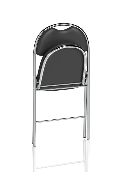 Milan High Back Black Vinyl Chrome Frame Folding Visitor Chair
