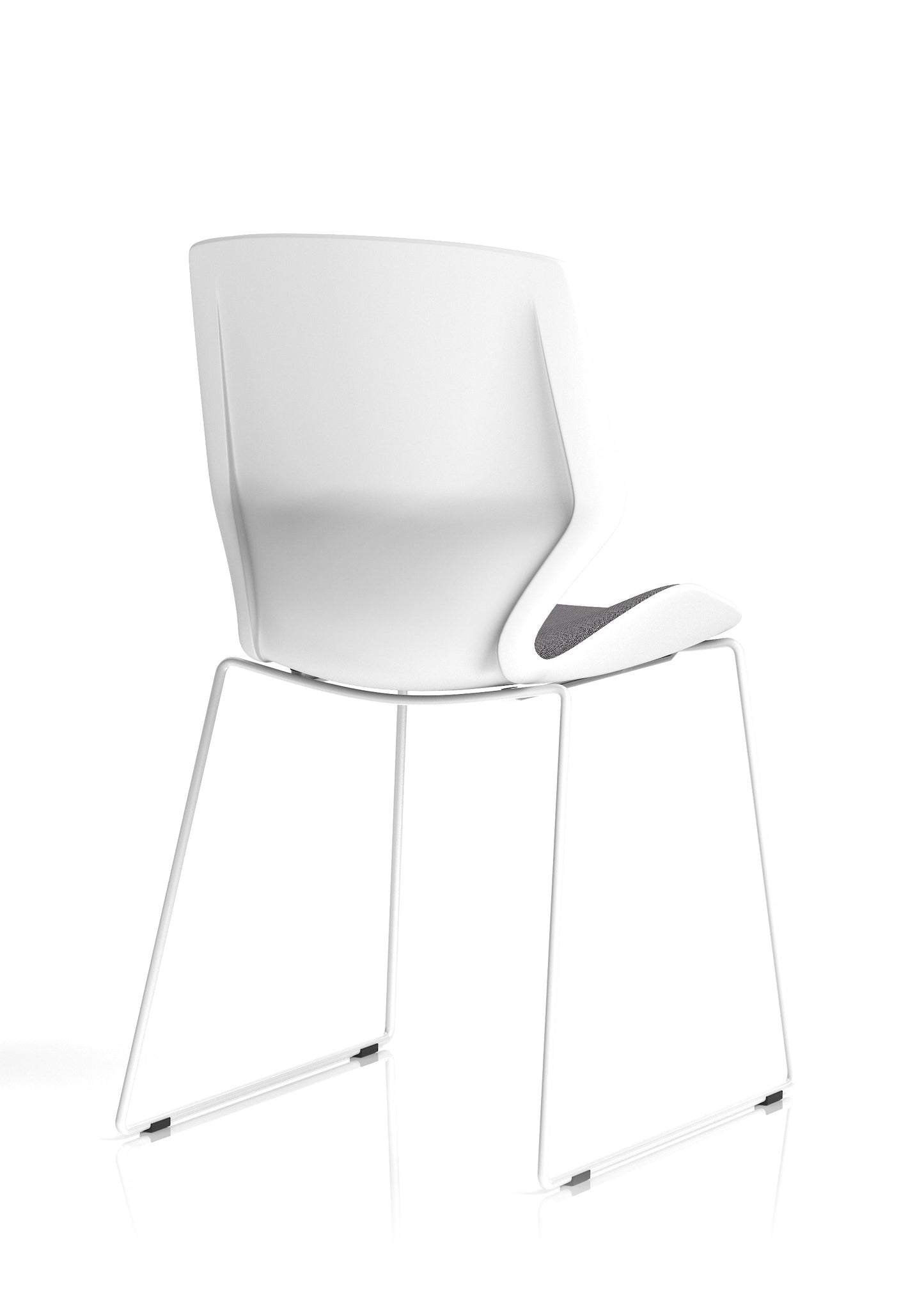 Florence Sled White Frame Fabric Seat Visitor Chair