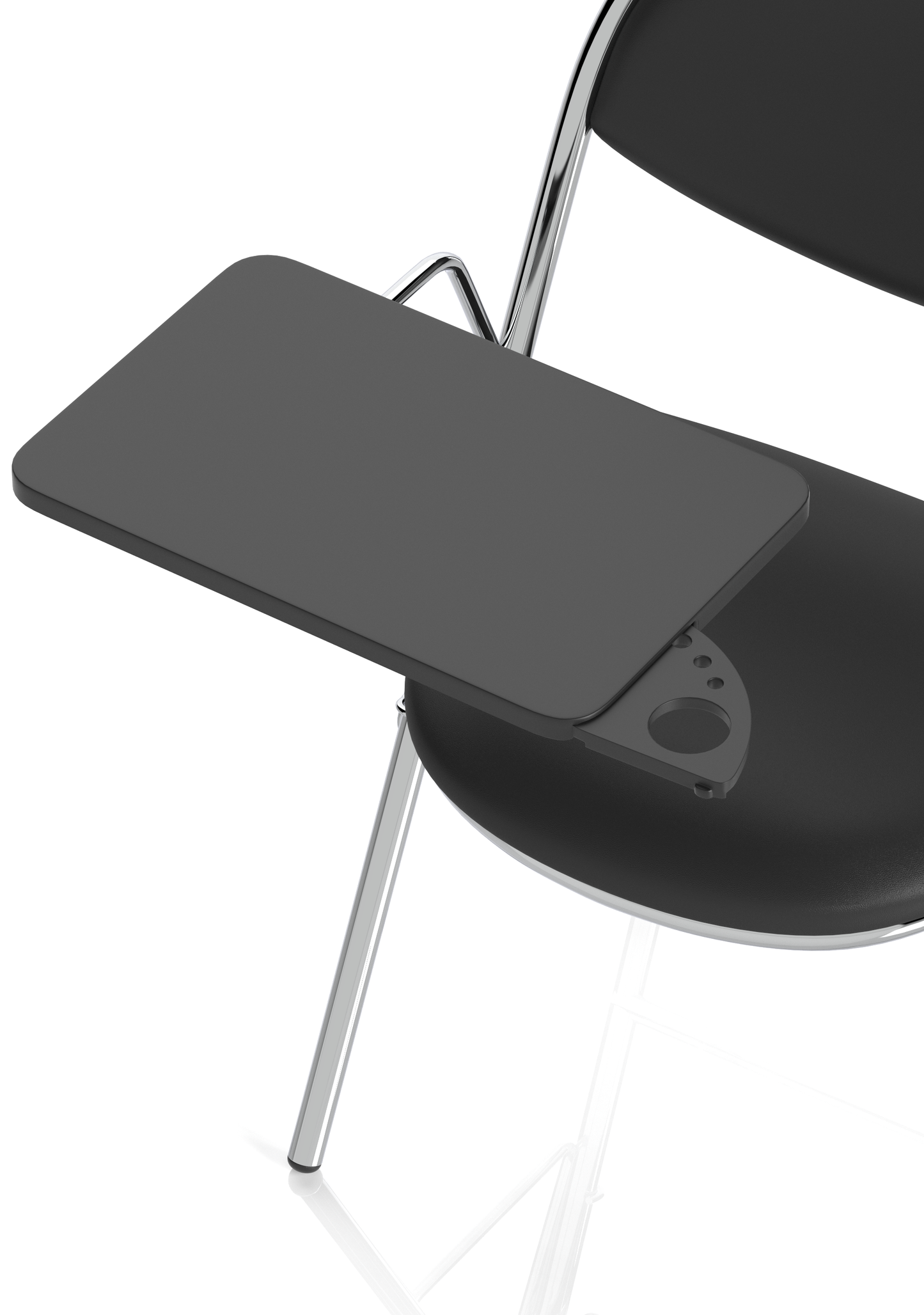 Milan High Back Black Vinyl Chrome Frame Folding Visitor Chair