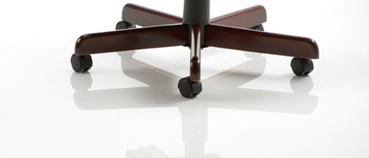 Chesterfield High Back Leather Executive Swivel Office Chair with fixed Armrests