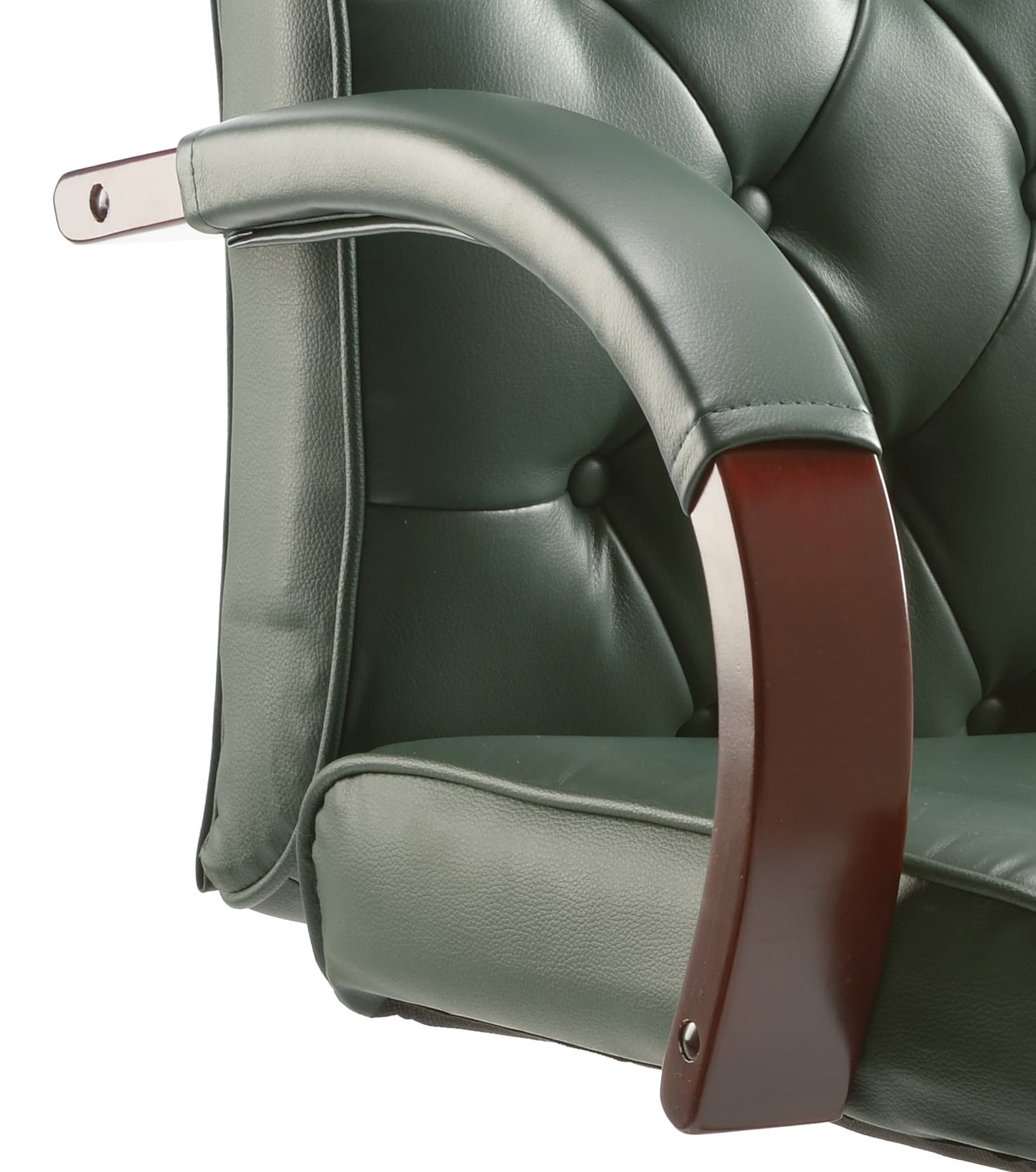 Chesterfield High Back Leather Executive Swivel Office Chair with fixed Armrests