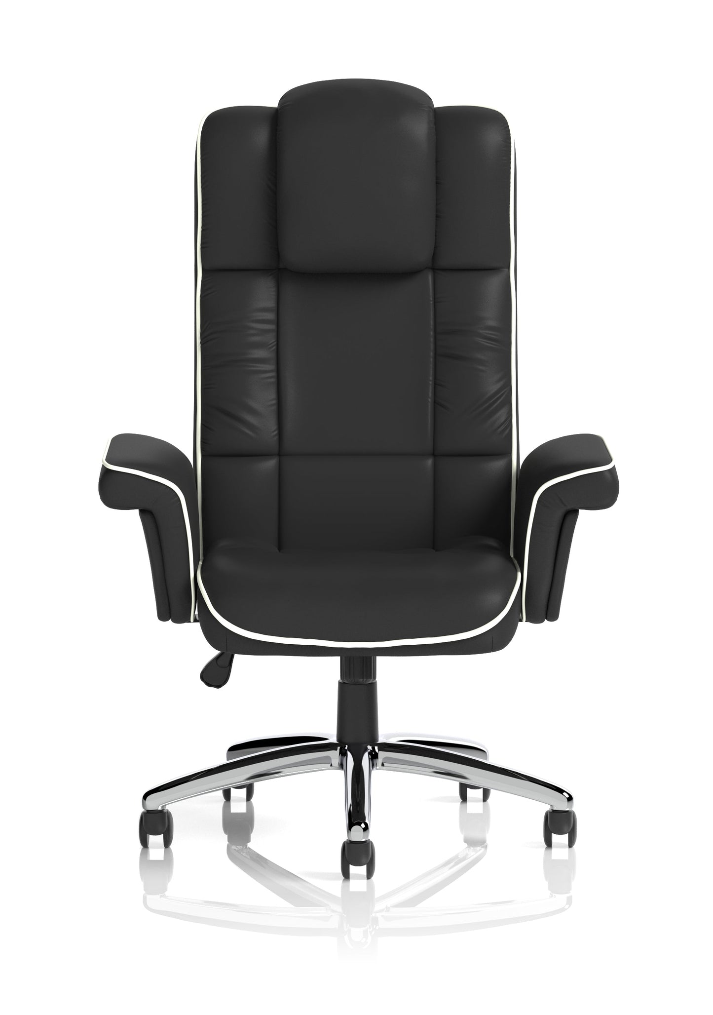Chelsea High Back Soft Black Leather Swivel Executive Office Chair with fixed Armrests