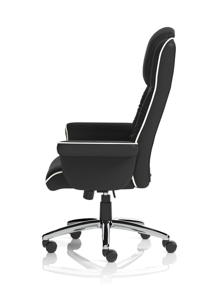 Chelsea High Back Soft Black Leather Swivel Executive Office Chair with fixed Armrests