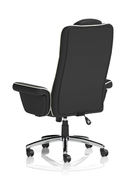 Chelsea High Back Soft Black Leather Swivel Executive Office Chair with fixed Armrests