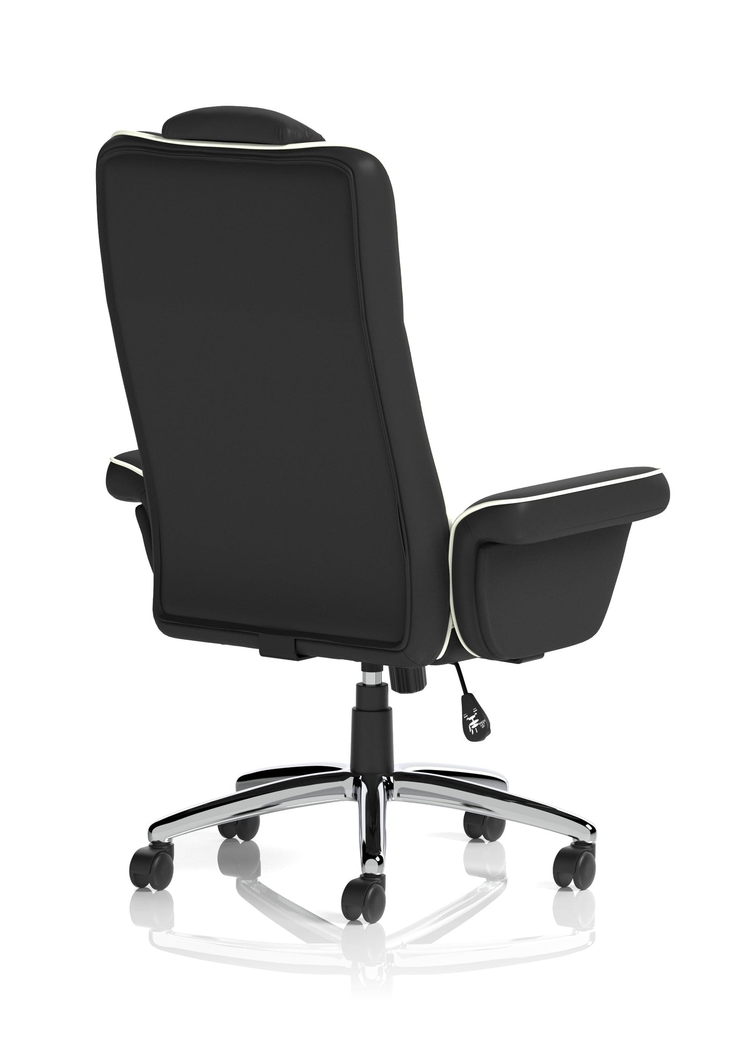 Chelsea High Back Soft Black Leather Swivel Executive Office Chair with fixed Armrests