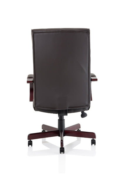 Chesterfield High Back Leather Executive Swivel Office Chair with fixed Armrests
