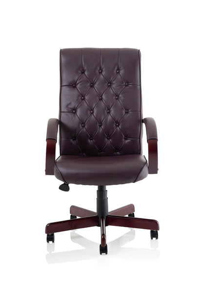 Chesterfield High Back Leather Executive Swivel Office Chair with fixed Armrests