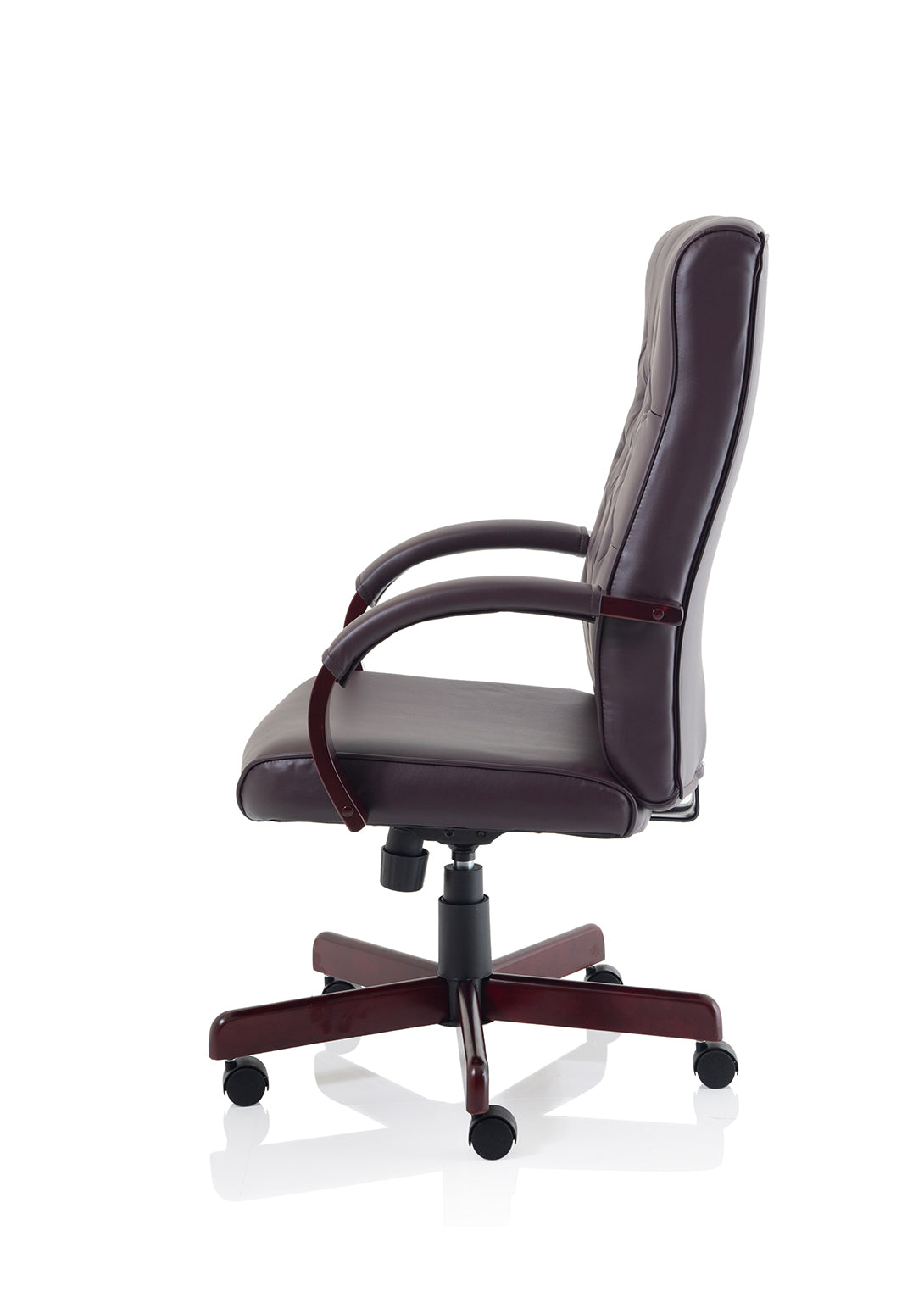 Chesterfield High Back Leather Executive Swivel Office Chair with fixed Armrests