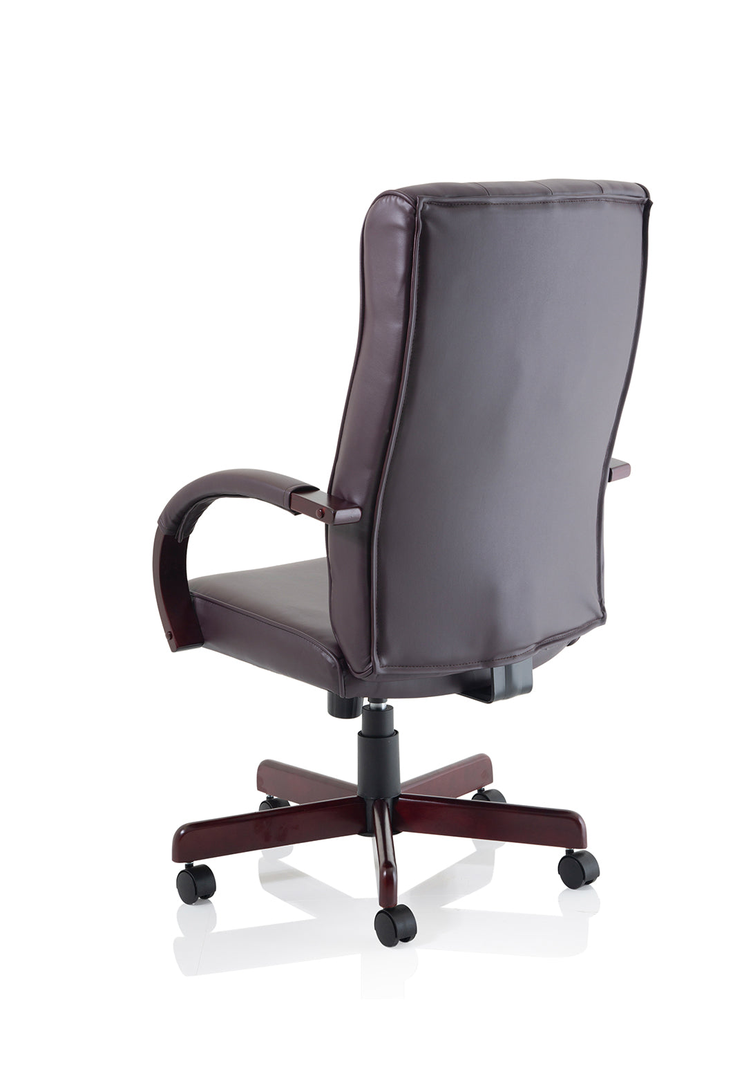 Chesterfield High Back Leather Executive Swivel Office Chair with fixed Armrests