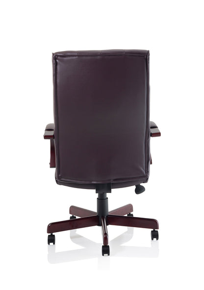 Chesterfield High Back Leather Executive Swivel Office Chair with fixed Armrests