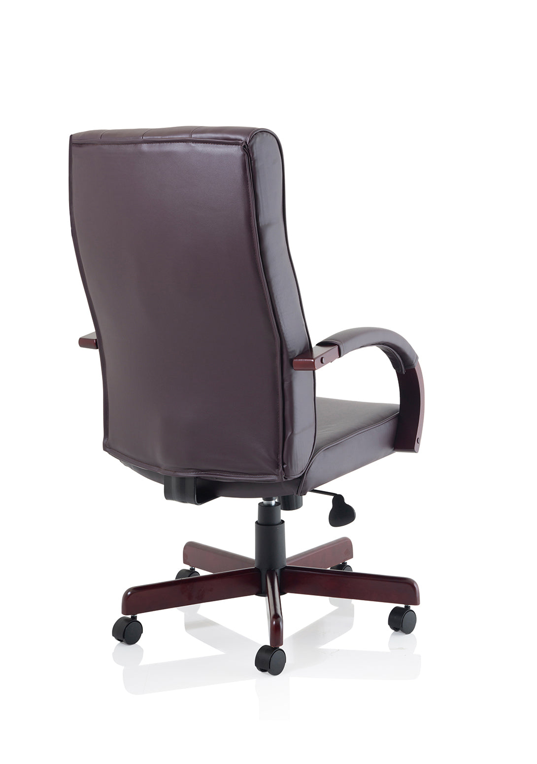 Chesterfield High Back Leather Executive Swivel Office Chair with fixed Armrests