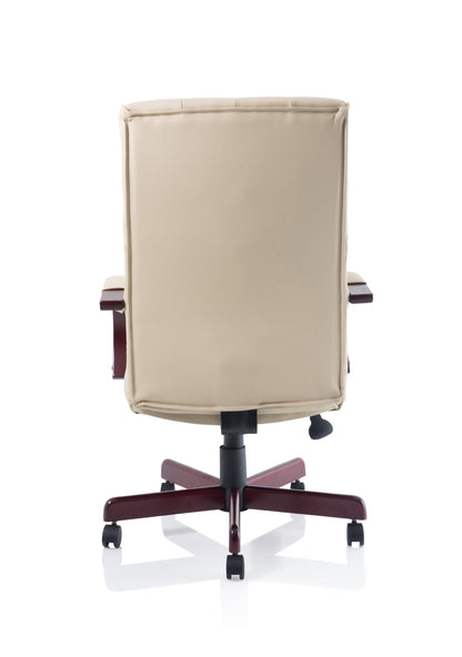 Chesterfield High Back Leather Executive Swivel Office Chair with fixed Armrests
