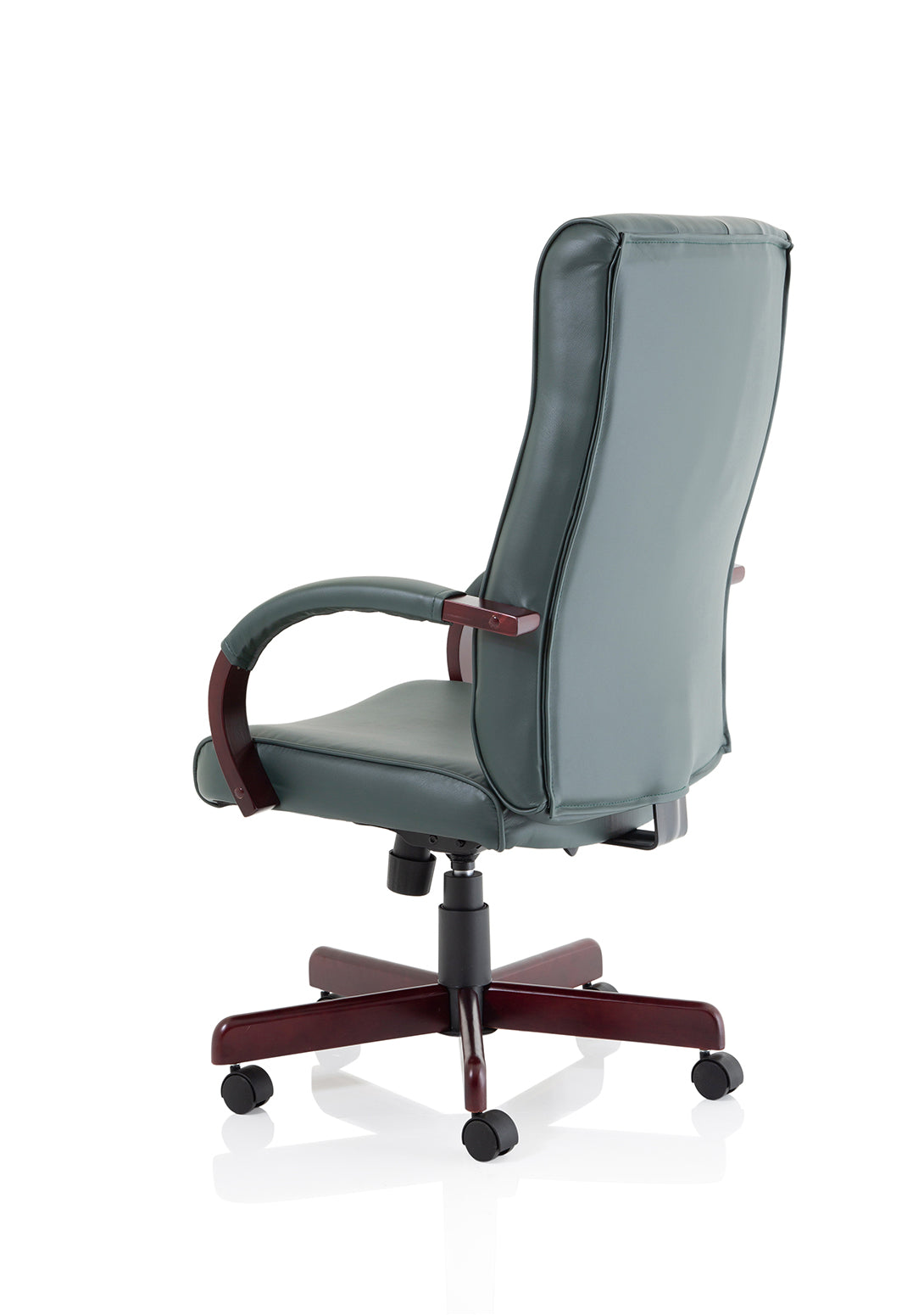 Chesterfield High Back Leather Executive Swivel Office Chair with fixed Armrests
