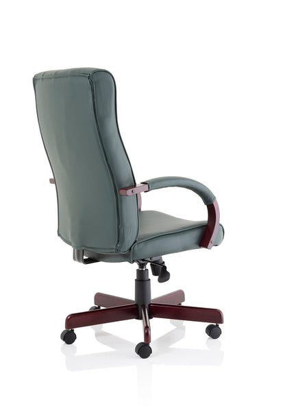 Chesterfield High Back Leather Executive Swivel Office Chair with fixed Armrests