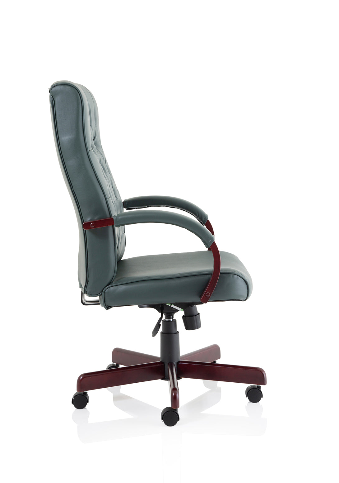 Chesterfield High Back Leather Executive Swivel Office Chair with fixed Armrests
