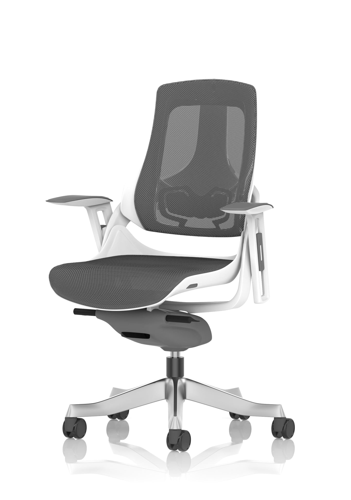 Zure High Back White Shell Mesh Executive Office Chair with Arms