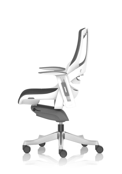 Zure High Back White Shell Mesh Executive Office Chair with Arms