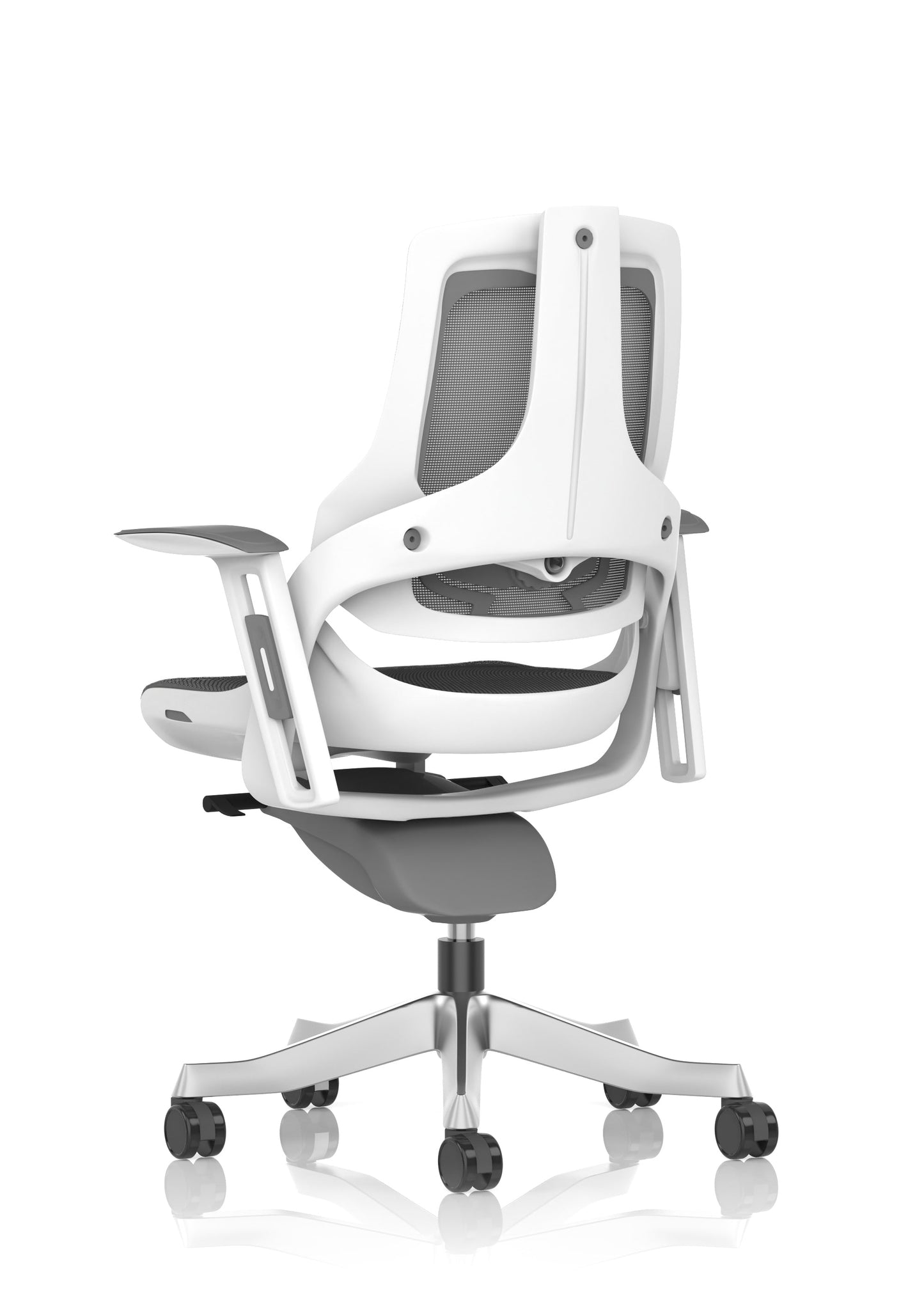 Zure High Back White Shell Mesh Executive Office Chair with Arms
