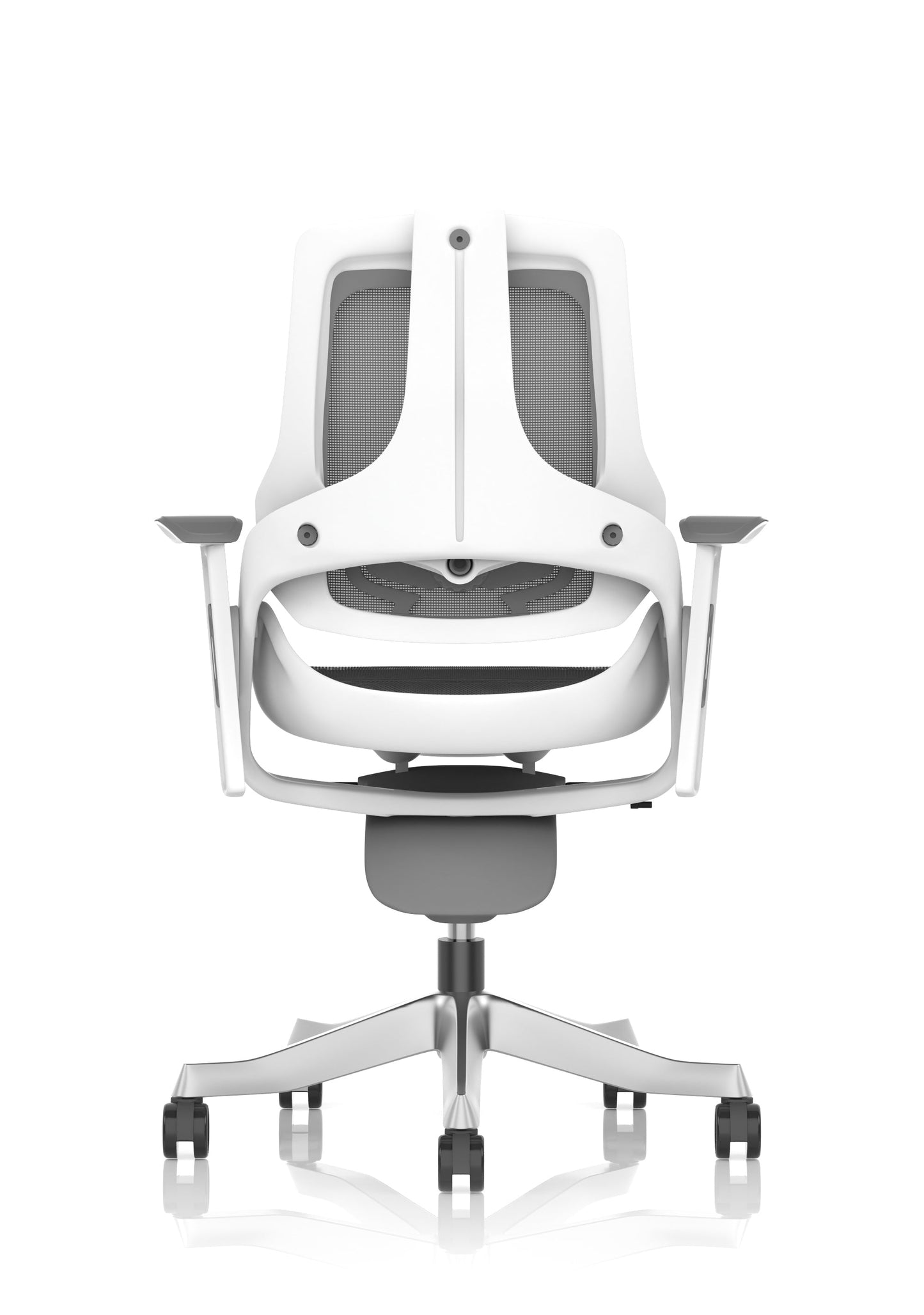 Zure High Back White Shell Mesh Executive Office Chair with Arms