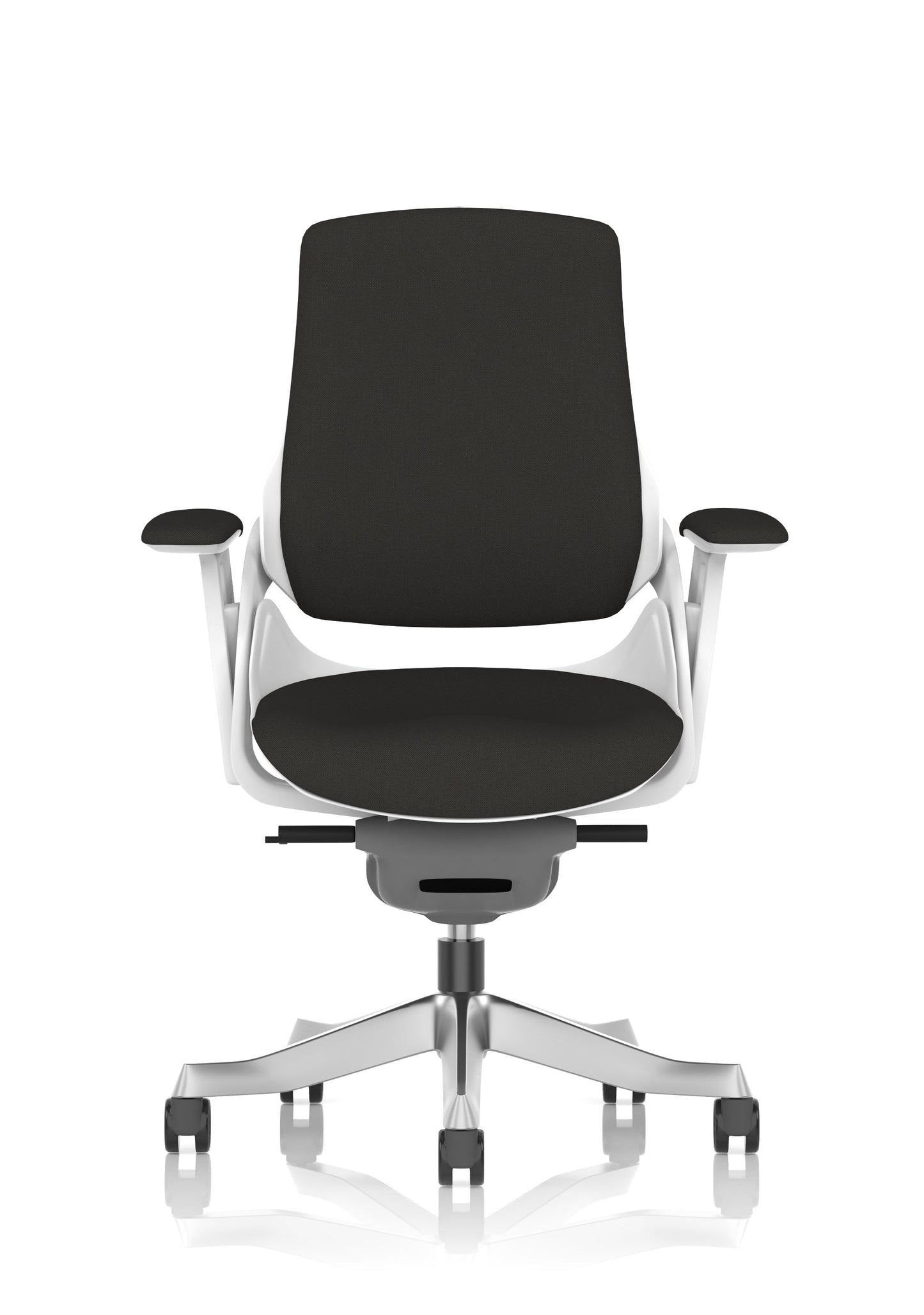 Zure High Back White Shell Fabric Executive Office Chair with Arms