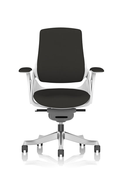 Zure High Back White Shell Fabric Executive Office Chair with Arms