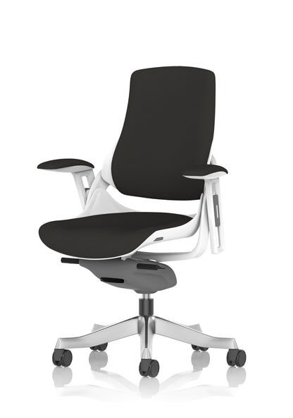 Zure High Back White Shell Fabric Executive Office Chair with Arms