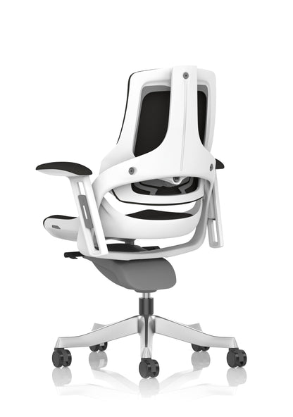 Zure High Back White Shell Fabric Executive Office Chair with Arms