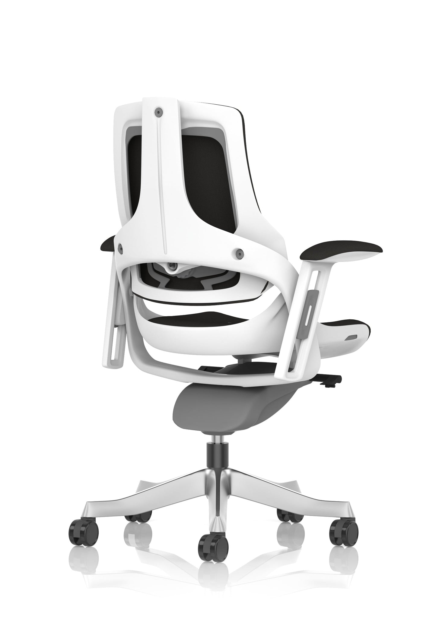 Zure High Back White Shell Fabric Executive Office Chair with Arms