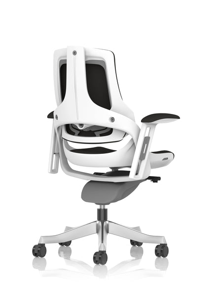 Zure High Back White Shell Fabric Executive Office Chair with Arms