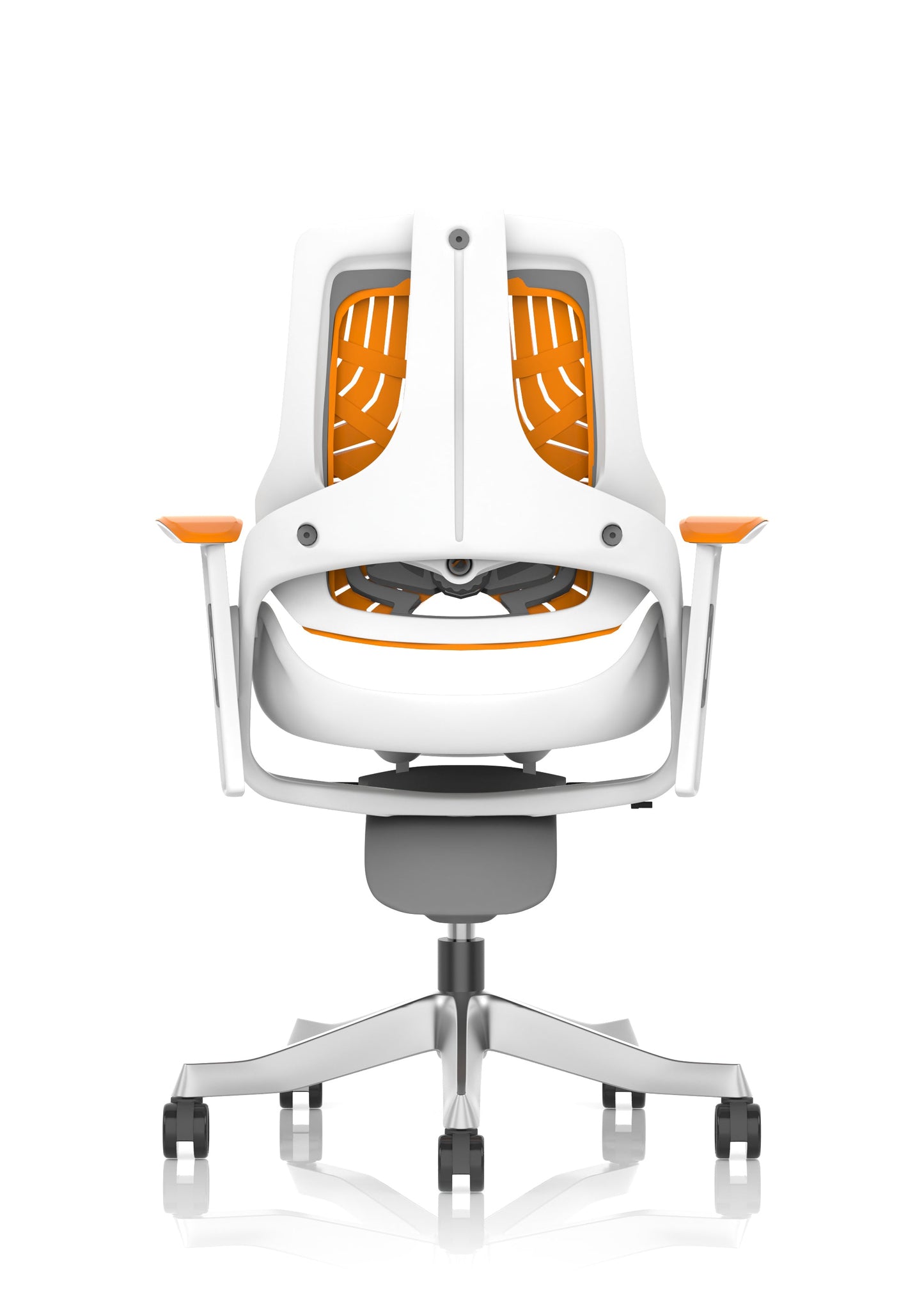 Zure High Back White Shell Elastomer Executive Office Chair with Arms