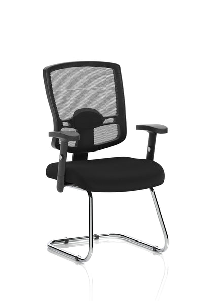 Portland Mesh Back Cantilever Visitor Chair with Arms