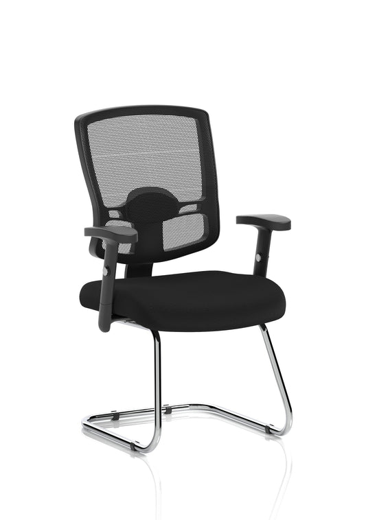 Portland Mesh Back Cantilever Visitor Chair with Arms