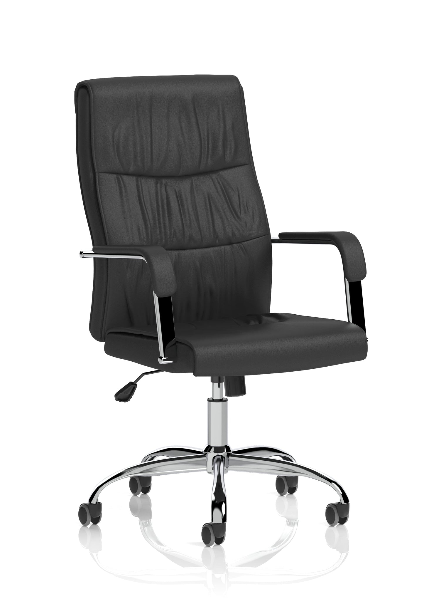 Carter High Back Black Leather Executive Office Chair with Arms