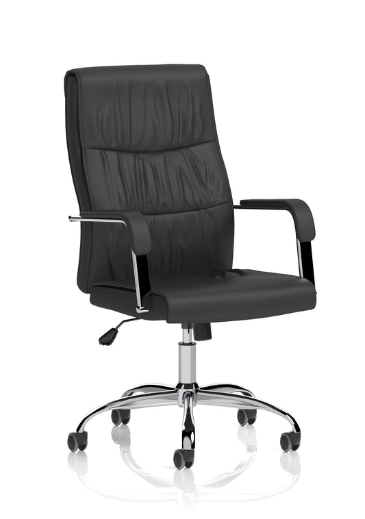 Carter High Back Black Leather Executive Office Chair with Arms