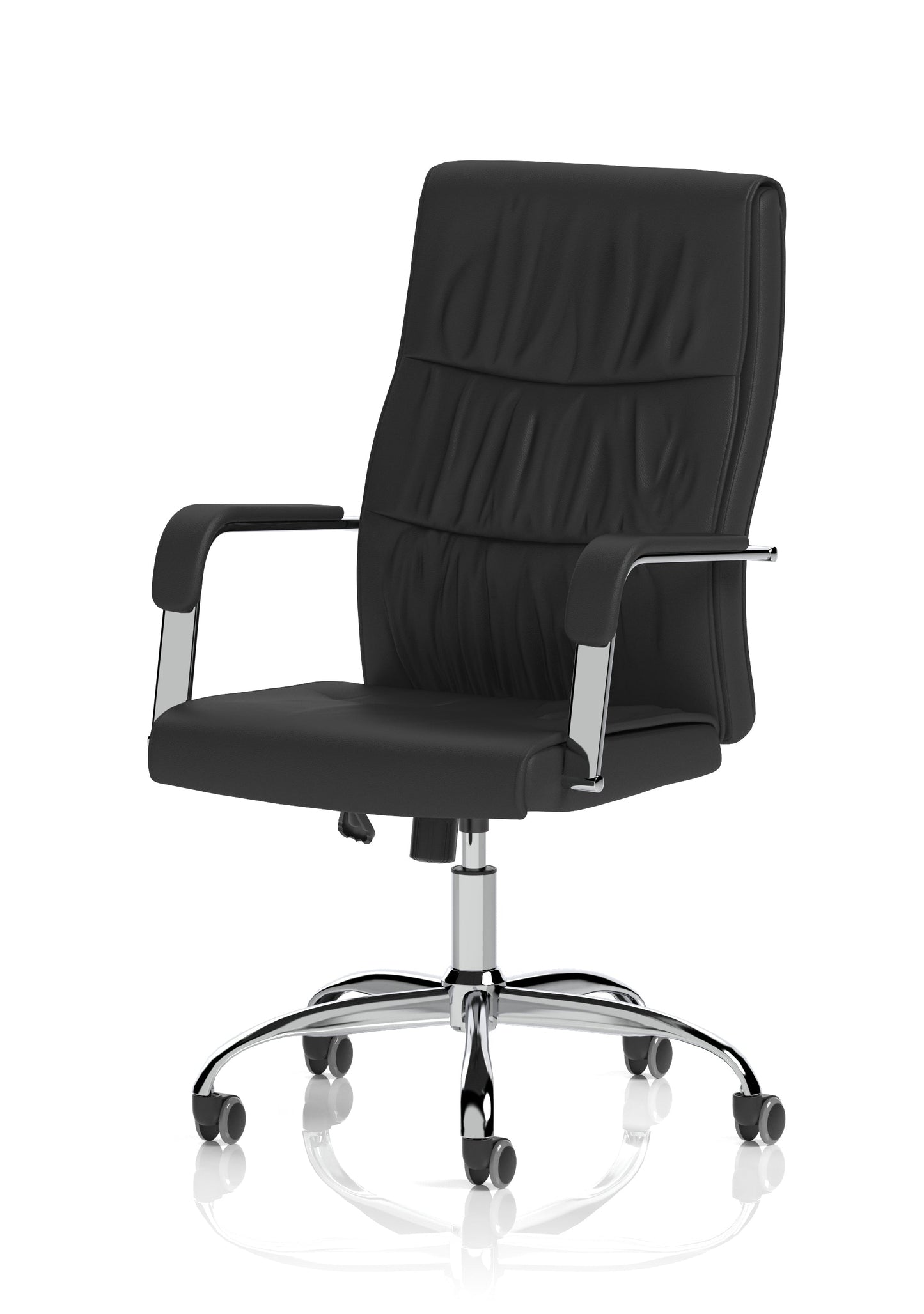 Carter High Back Black Leather Executive Office Chair with Arms