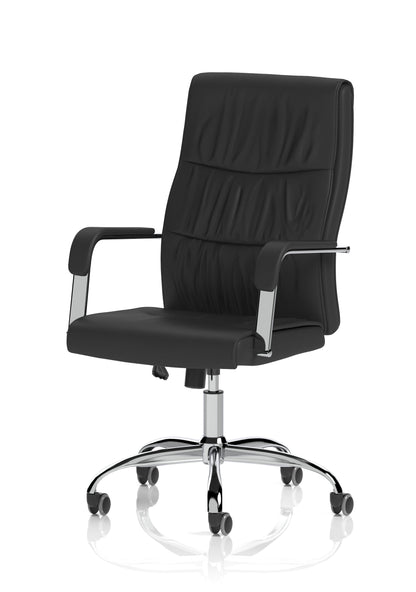 Carter High Back Black Leather Executive Office Chair with Arms
