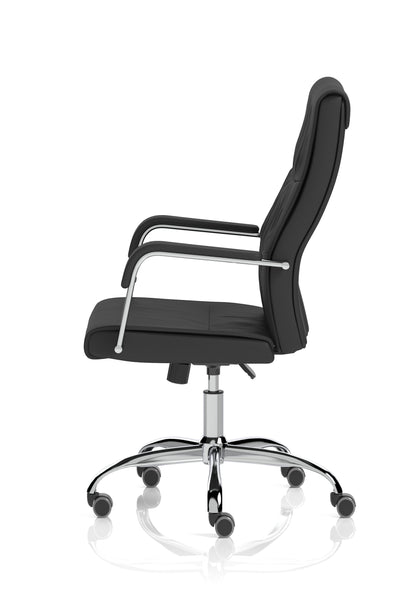 Carter High Back Black Leather Executive Office Chair with Arms