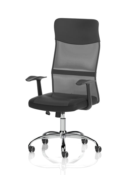Vegalite High Mesh Back Black Executive Office Chair with Arms
