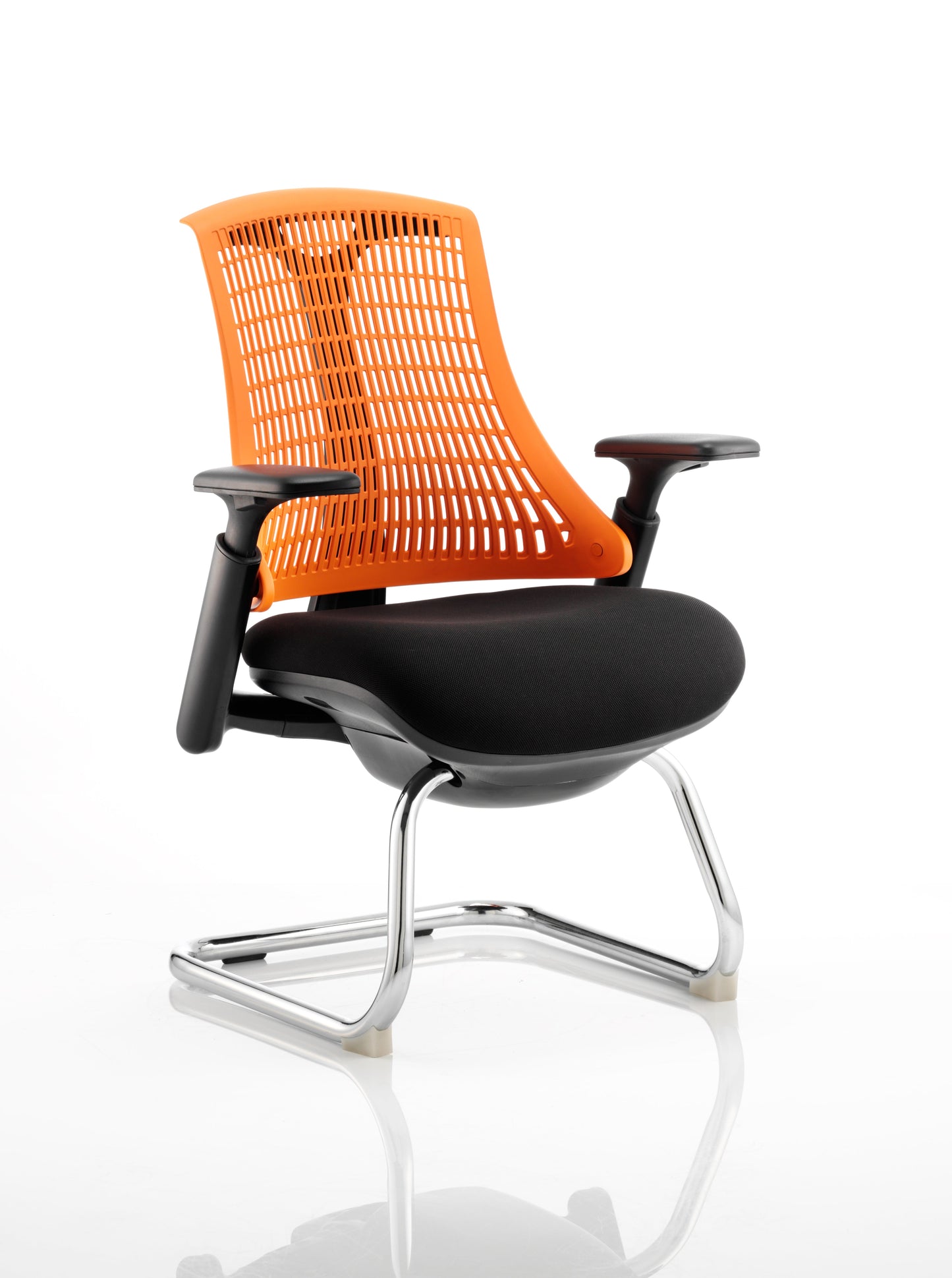 Flex Medium Back Cantilever Visitor Chair Black Frame with Arms