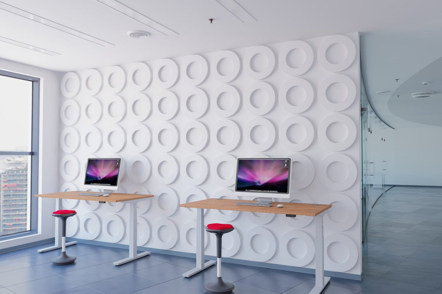 Air Height Adjustable Desk With Cable Ports and Memory Height Settings