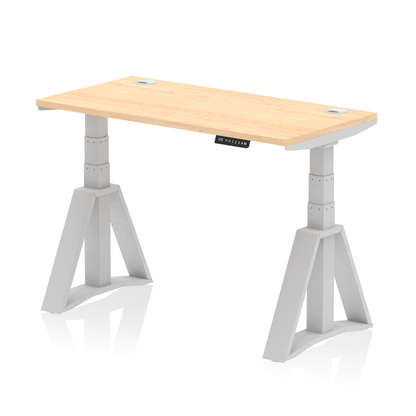 Air Height Adjustable Slimline Desk With Cable Ports With Piste Foot