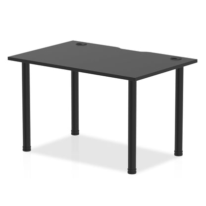 Impulse Black Series Straight Table with Post Leg