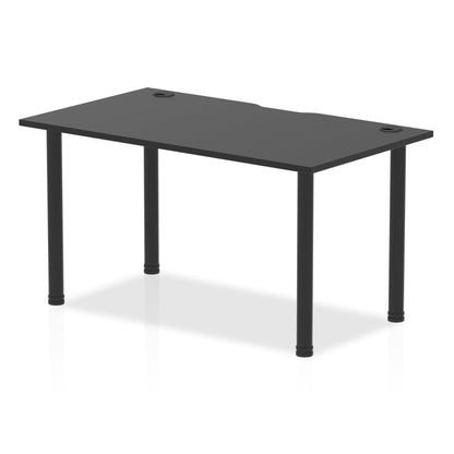 Impulse Black Series Straight Table with Post Leg
