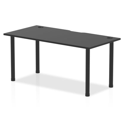 Impulse Black Series Straight Table with Post Leg